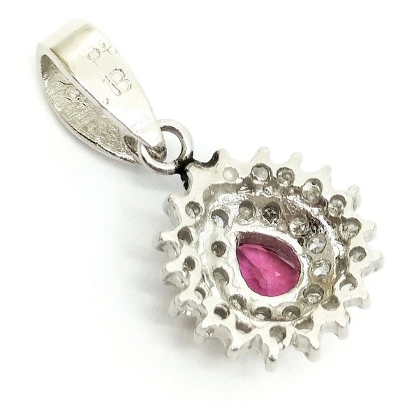 Jewelry Pendant Head   Ruby 0.18ct Platinum - Picture 3 of 11
